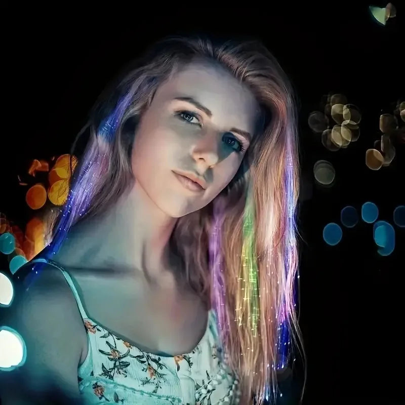 5Pcs Colorful Butterfly Lights Braids Wig Women Party Hair Accessories Random Color