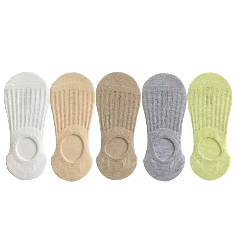 Socks Women'S Summer Invisible Short No Show Fashion Lace Breathable Silicone Non-Slip Cotton Boat Socks