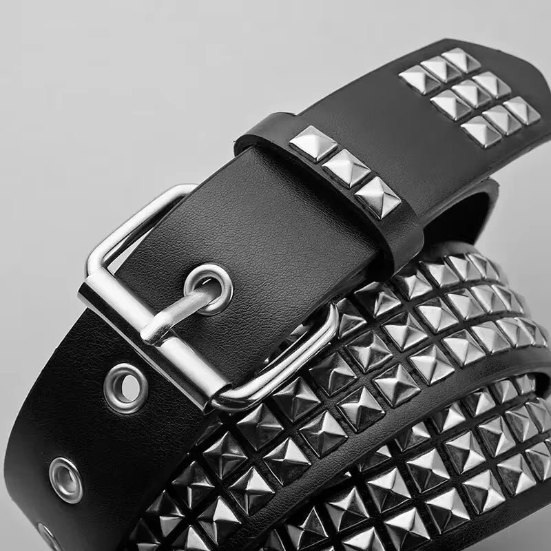 Trend Rivet Belt Heavy Metal Belt Men Women Punk Nightclub Rock Style Belt Jeans Belt Y2K Belt Fashion Decoration Women'S Belts
