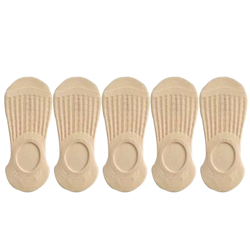 Socks Women'S Summer Invisible Short No Show Fashion Lace Breathable Silicone Non-Slip Cotton Boat Socks