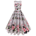 Vintage Print Sleeveless Dress