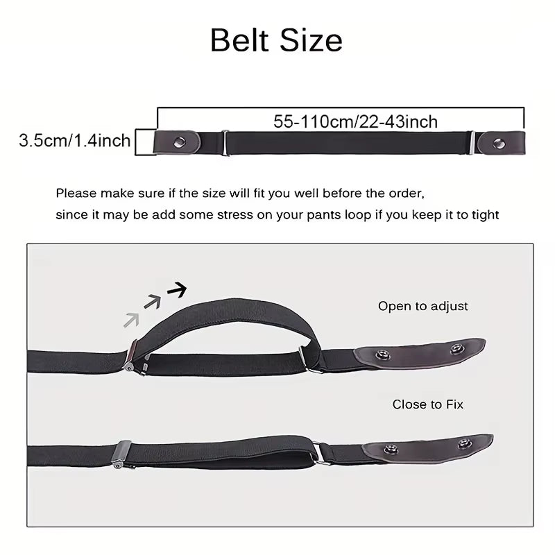 Simple and Fashionable Women'S Belt Elastic Lazy Men'S Belt Woven Invisible and Seamless Unisex Jeans Belt Length Adjustable