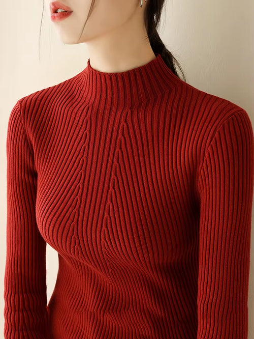 2025 Autumn Winter Turtleneck Sweater Women Fashion Chic Tops Women Knitted Pullovers Long Sleeve Jumper Pull Femme Clothing
