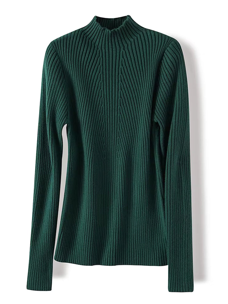 2025 Autumn Winter Turtleneck Sweater Women Fashion Chic Tops Women Knitted Pullovers Long Sleeve Jumper Pull Femme Clothing